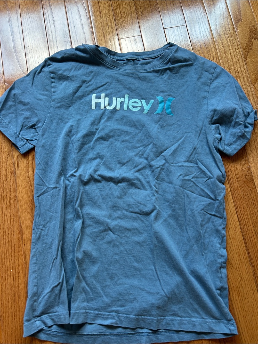 Hurley Teal Blue Logo Short Sleeve Tee